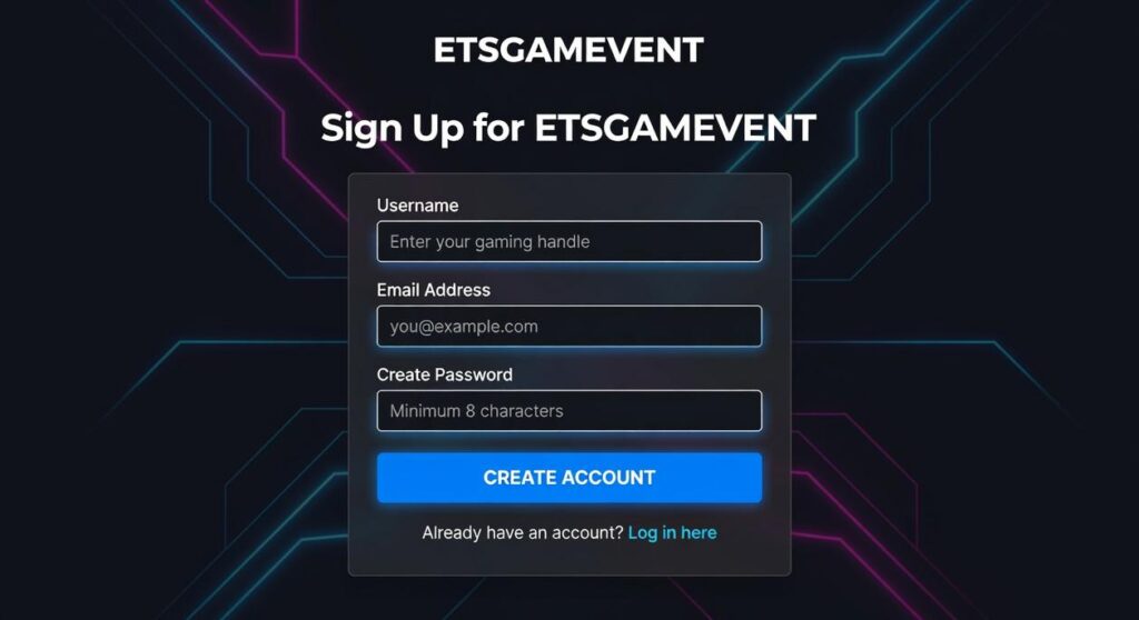 how to sign up on etsgamevent