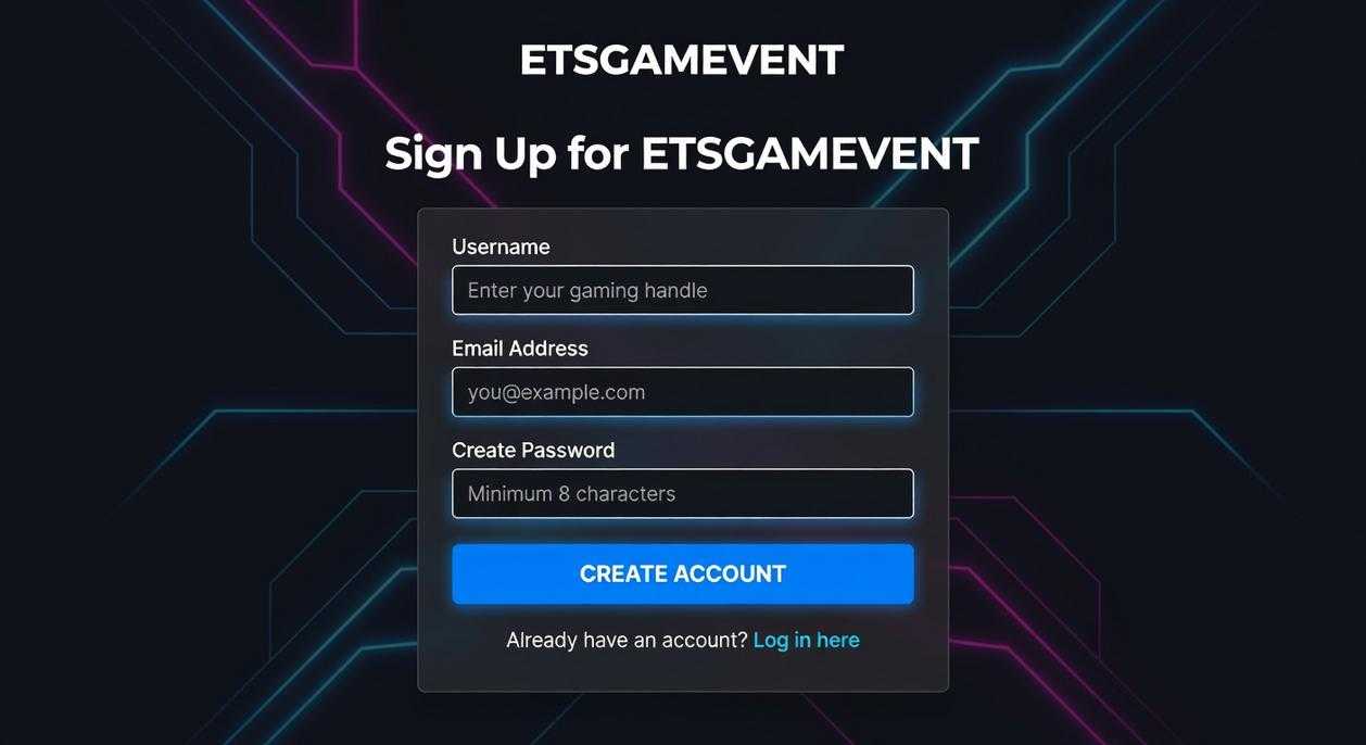 How to Sign up on Etsgamevent